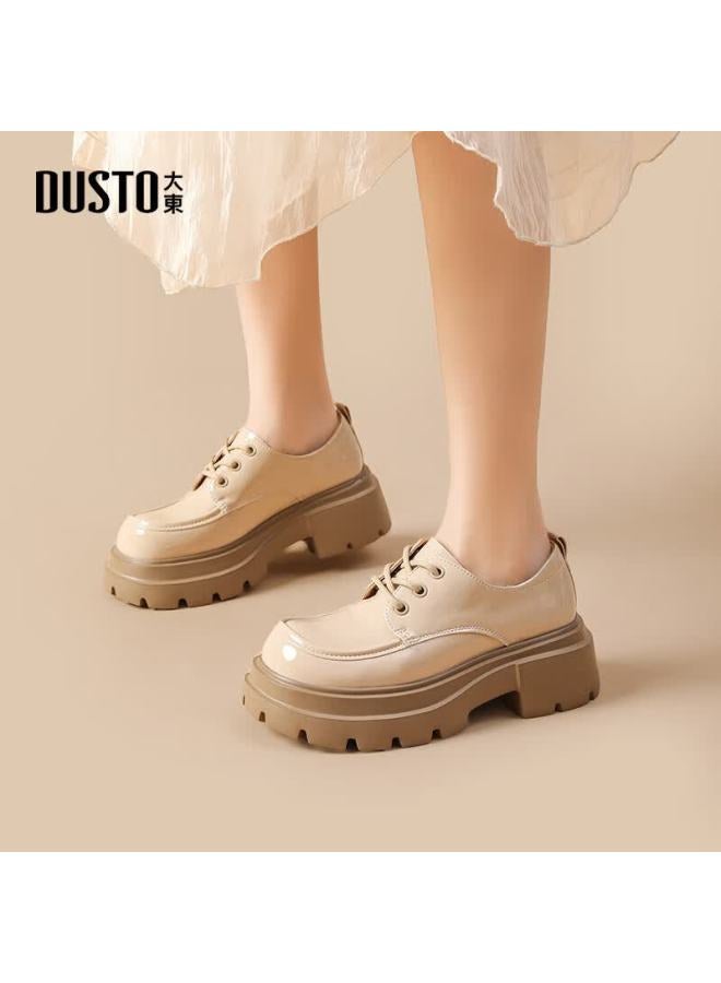 Dusto Platform Loafers Spring New British Style Fashion Chunky Heel Slip-on Round Toe Women's Shoes 0133 - Image 4
