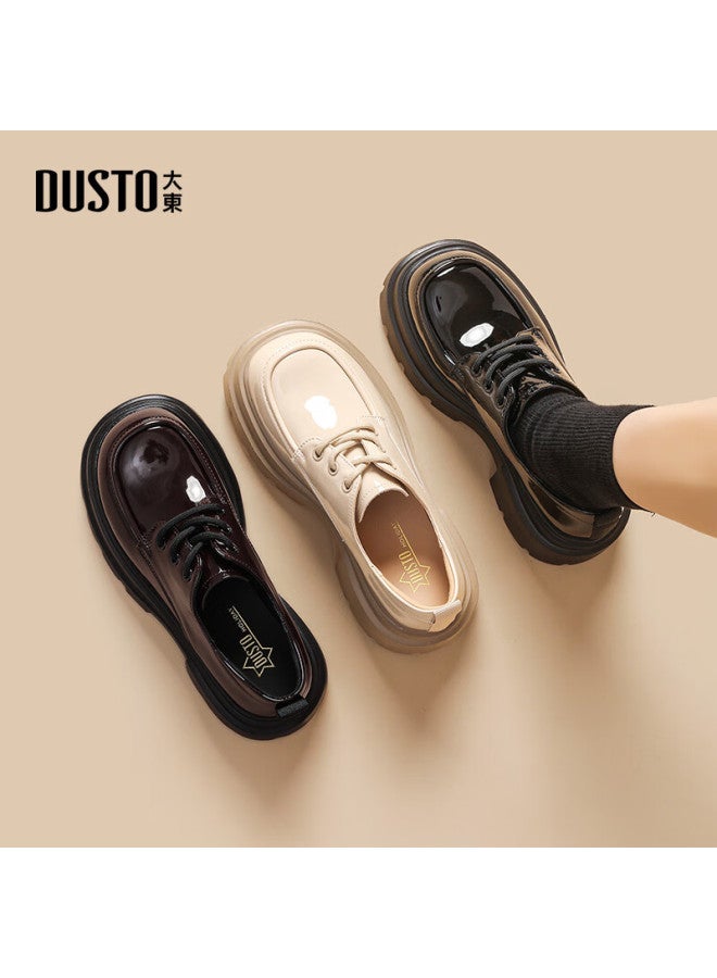 Dusto Platform Loafers Spring New British Style Fashion Chunky Heel Slip-on Round Toe Women's Shoes 0133 - Image 3