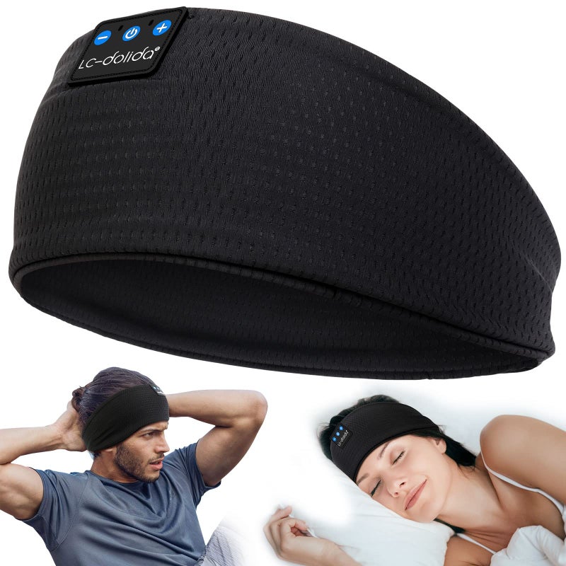 LC-dolida Sleep Headphones Headband Bluetooth 5.4, Headband Earphones Wireless with USB C Charge Port, Sleep Mask for Sleeping, Sports, Gifts, Workout, Jogging, Yoga, Insomnia, Air Travel, Meditation - Image 1