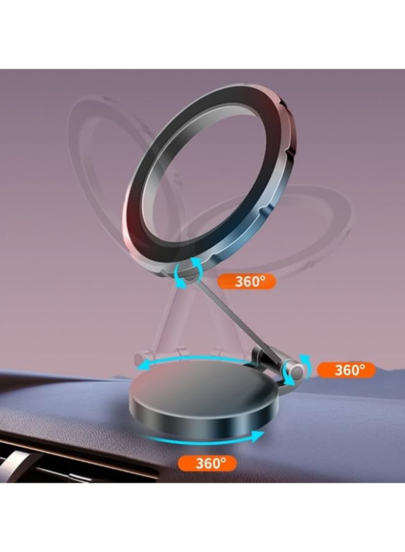 for MagSafe Car Mount,【Folding & 360° Rotation】 Magnetic Phone Holder for Car Dash & Model 3/Y Screen, Phone Holders for Your Car Fits Phone 15 14 13 Pro Max (Space Gray)  - Image 5