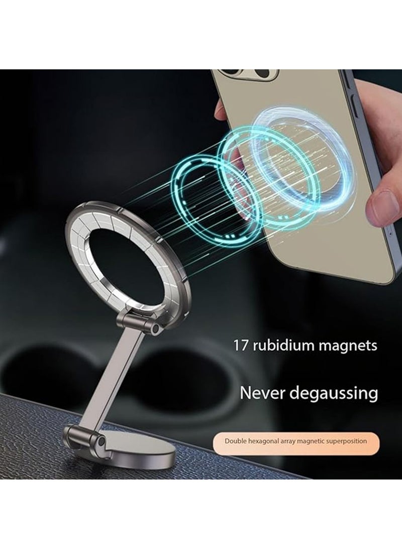 for MagSafe Car Mount,【Folding & 360° Rotation】 Magnetic Phone Holder for Car Dash & Model 3/Y Screen, Phone Holders for Your Car Fits Phone 15 14 13 Pro Max (Space Gray)  - Image 3