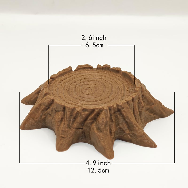 Log Brown Tree Stump Sculpted Platform Scene Model Kit for Miniature Display - Image 2