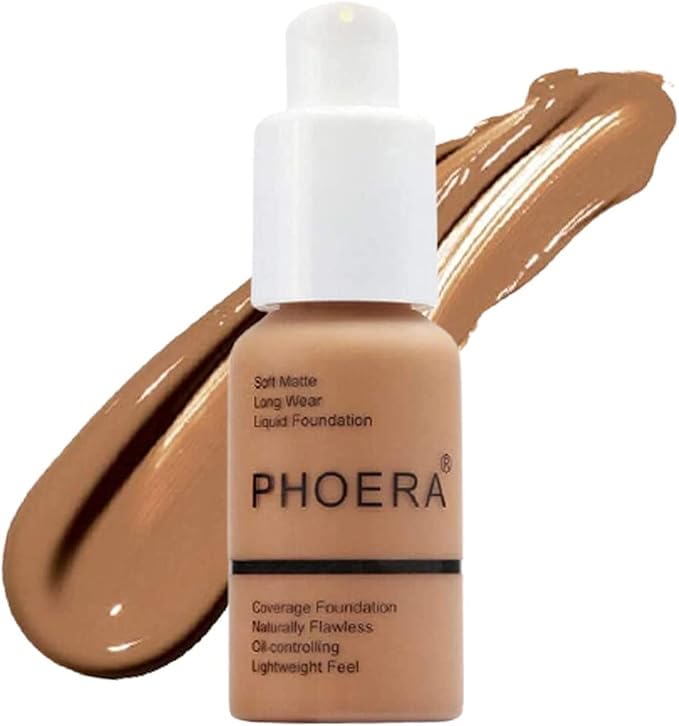 Phoera Aquapurity Phoera Full Coverage Foundation Soft Matte Oil Control Concealer 30ml Long Lasting Flawless Cream Smooth 2 PCS 102 NUDE - Image 1