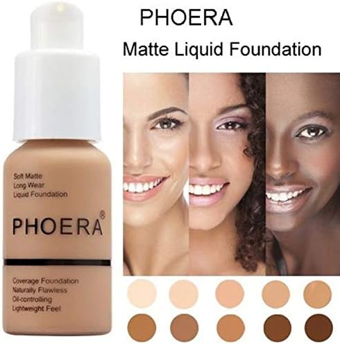 Phoera Aquapurity Phoera Full Coverage Foundation Soft Matte Oil Control Concealer 30ml Long Lasting Flawless Cream Smooth 2 PCS 102 NUDE - Image 5