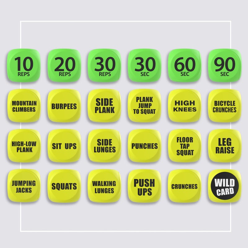 Skywin-Exercise Dice, Fun 2 Pack Workout Dice for Solo or Group Classes, 6-Sided Foam Fitness Dice Great Dynamic Exercise Equipment (Yellow) - Image 5