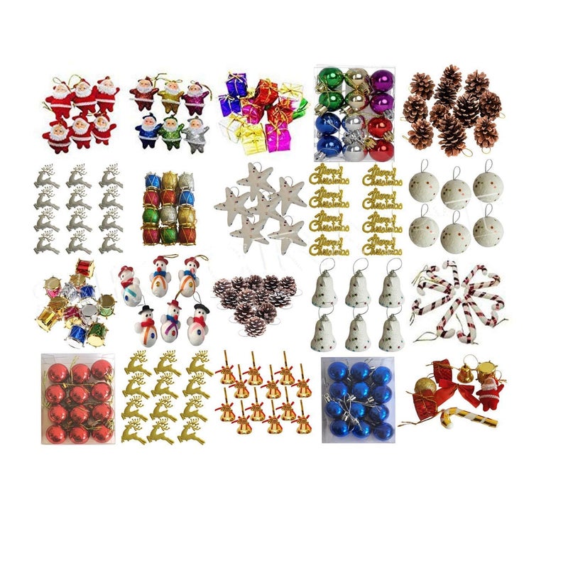 Sai Tradelink 60 Pcs Mixed Christmas Tree Decorations SetChristmas Ornaments for Festivities Home Decoration Multi_60 pcs1 - Image 1
