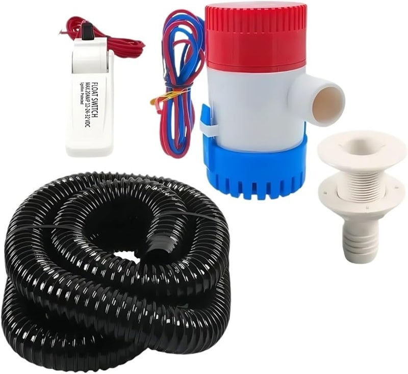 طقم مضخة غاطسة لتصريف المياه 12 فولت 750 جالون في الساعة للقوارب والطائرات المائية والمنازل المتنقلة - Image 3