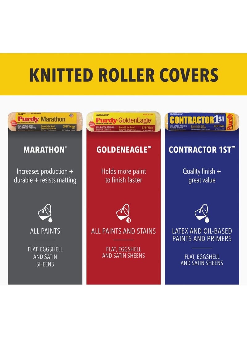 Purdy White Dove Woven 3/8 in. x 9 in. W Paint Roller Cover For Smooth Surfaces 3 pk - Image 1