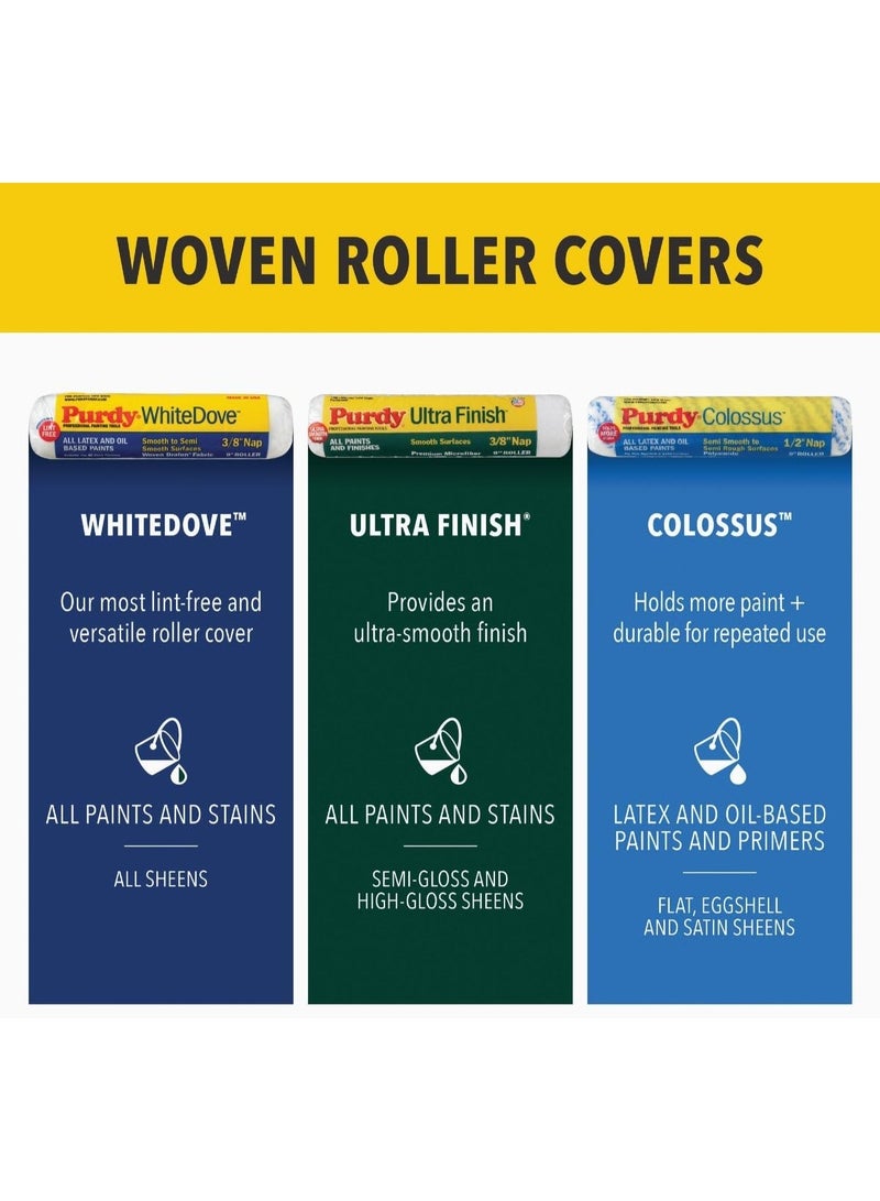 Purdy White Dove Woven 3/8 in. x 9 in. W Paint Roller Cover For Smooth Surfaces 3 pk - Image 3