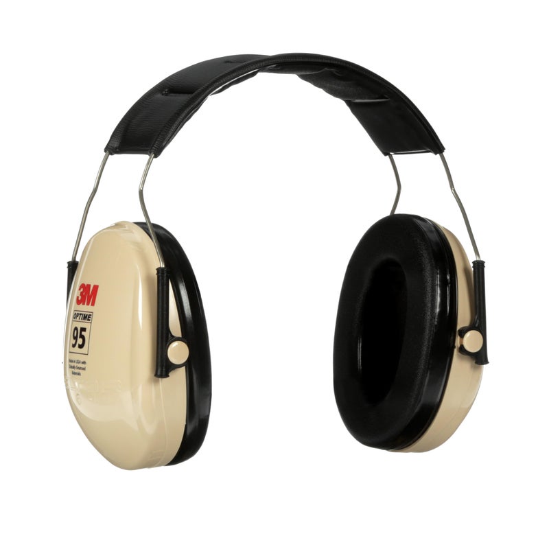 3M Peltor H6AV Optime 95 Over the Head Noise Reduction Earmuff, Hearing Protection, Ear Protectors, NRR 21dB, Ideal for Machine Shops and Power Tools, Beige - Image 1