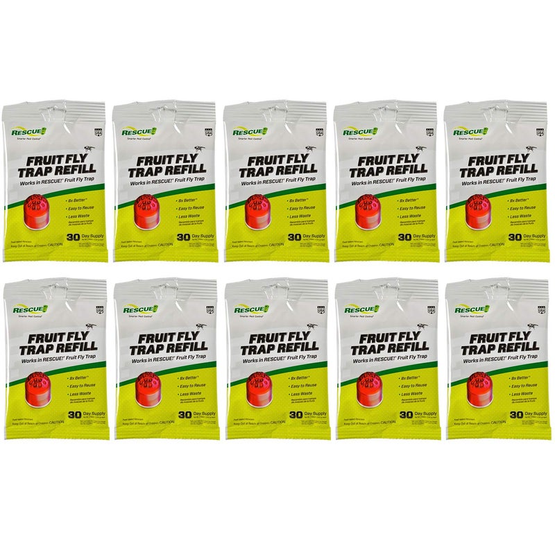 RESCUE! Fruit Fly Trap Bait Refill â€“ 30 Day Supply â€“ 10 Pack - Image 1