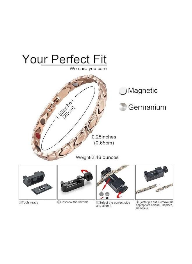 yongsheng Pure Copper Bracelets for Women Arthritis & Joint Pain Relief, Copper Magnetic Bracelet for Women with Effective Healing Magnets  - Image 2