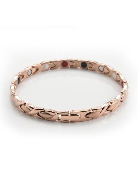 أزياء أساور النحاس : روز أساور الذهب ، X - شكل تصميم سلسلة ، مشبك جيد جدا ! المظهر الأنيق هو مناسبة جدا للمرأة ، والوزن المعتدل ، وارتداء مريحة