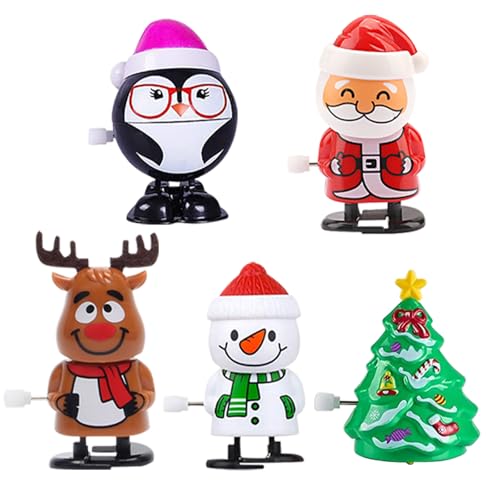 Tepoobea Christmas Wind Up Toys 5PCS Christmas Stocking Stuffers Gifts for Grandkids Kids Party Favor Supplies Accessories Toys Bulk for Classroom Prizes Goody Bag Fillers - Image 1