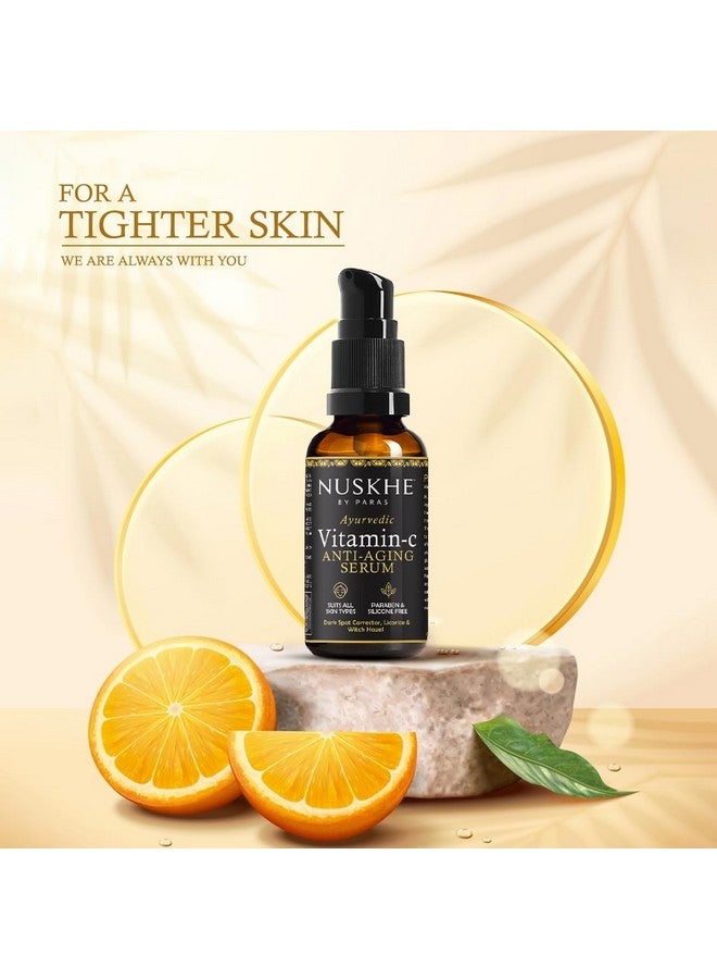 Nuskhe By Paras Vitamin C Anti-Aging Face Serum-30 Ml | Reduce Dark Circle | Fine Line & Sun Damage Corrector | Effective Skin Brightening - Image 2