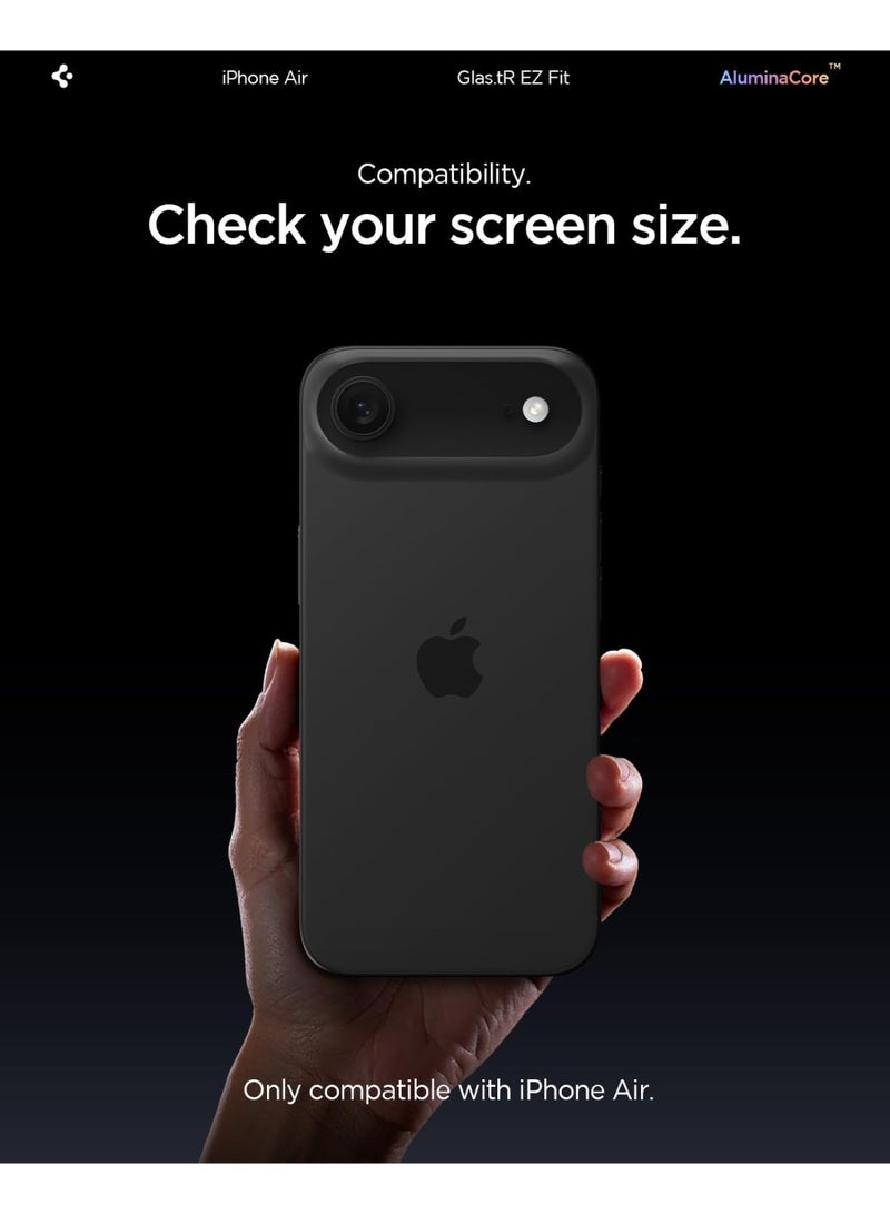 Spigen GLAStR EZ FIT Tempered Glass iPhone 17 Air Screen Protector - Case Friendly with Sensor Protection [2 PACK] - Image 2