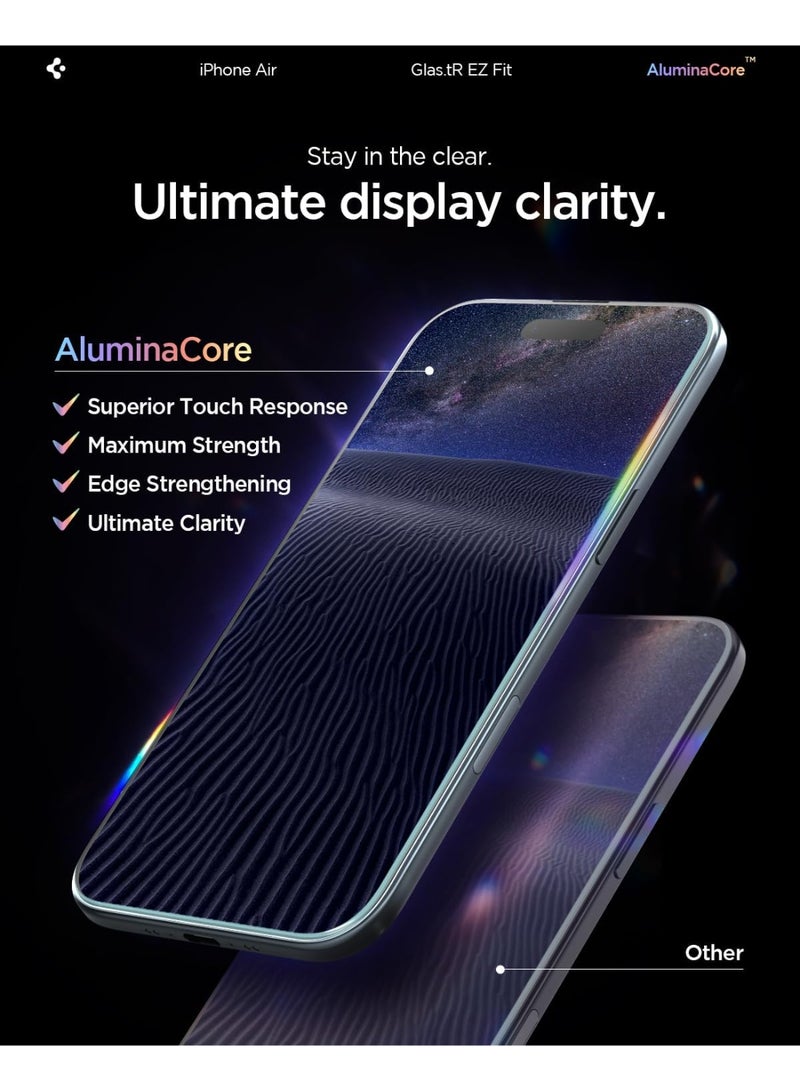 Spigen GLAStR EZ FIT Tempered Glass iPhone 17 Air Screen Protector - Case Friendly with Sensor Protection [2 PACK] - Image 5