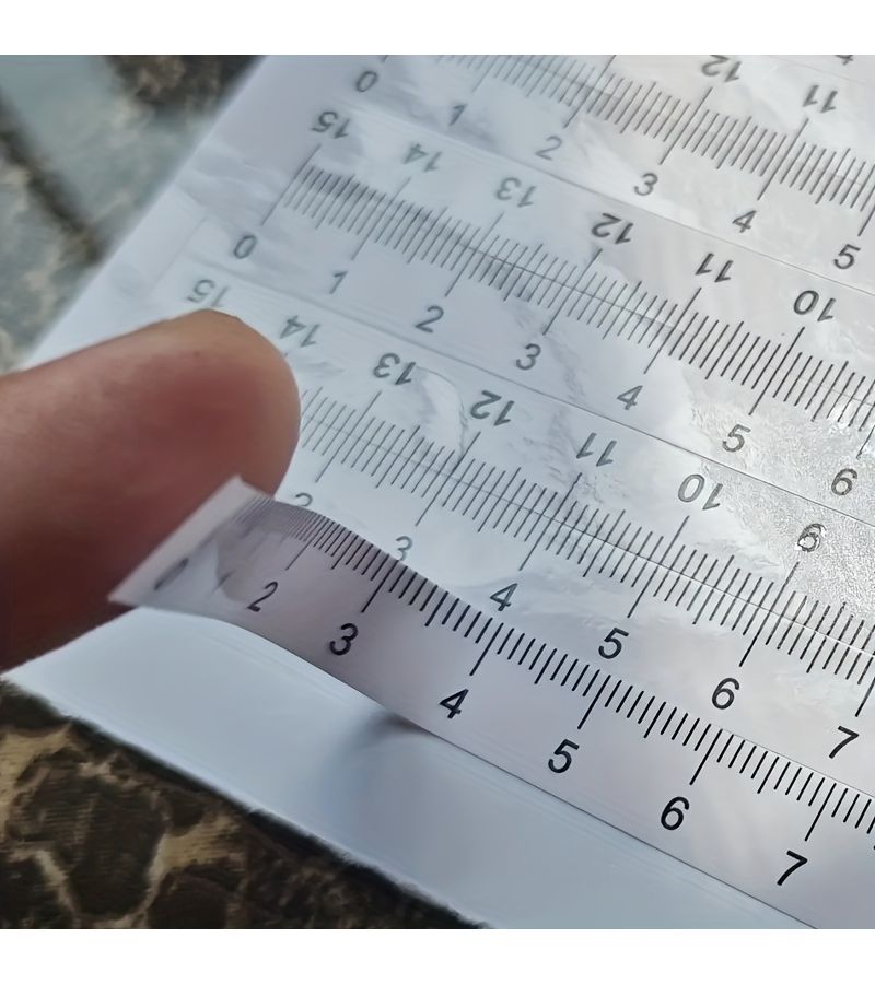 مجموعة من 10 مساطر بيضاء لاصقة ذاتية للاستخدام في المكتب والخياطة وقياس الأعمال اليدوية - Image 1