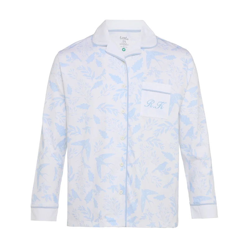 ليتل اي ايه طقم بيجامة الأم بنقشة زقزقة العصافير - وردي