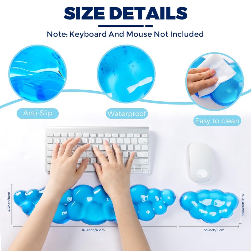 ABRONDA Gel Cloud Wrist Rest - Cloud Mouse Wrist Rest Pad Mouse Support for Office Gaming Pad Computer Laptop Ergonomic Comfortable Pain Relief - Image 4