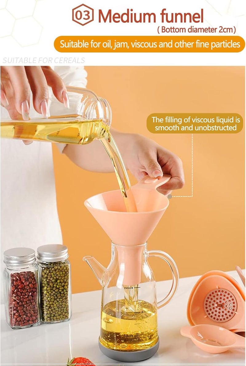 comfrt 6 in 1 Plastic Funnel Multi-function Funnel Set Household Kitchen Oil Leak Wine Leak Filter Sub-packaging Tool - Image 4