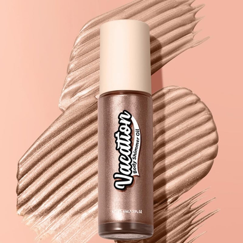 Body Shimmer Oil Face Highlighter Oil Body Highlighter Shimmer Glow Body Face Shimmer Glitter Makeup Sparkle Liquid Body Glitter Illumination Hydration05chamgpagne