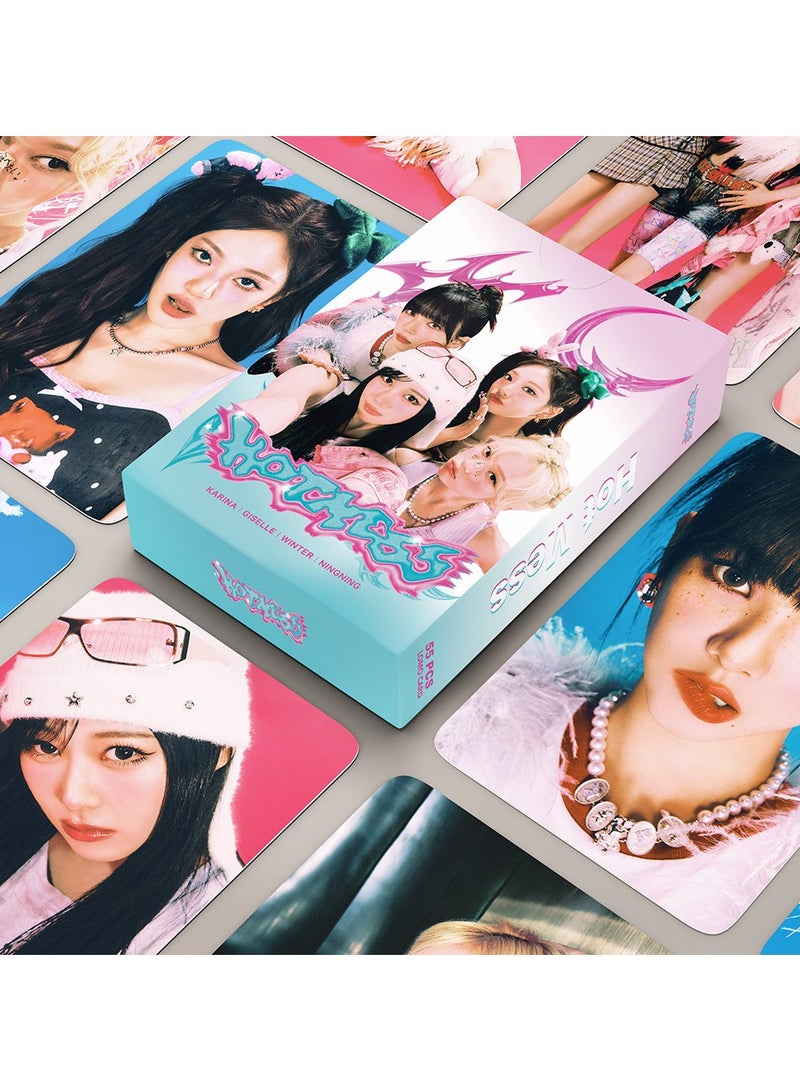 إيهوم 55 قطعة من بطاقة AESPA الجديدة لألبوم Hot Mess Lomo - Image 1