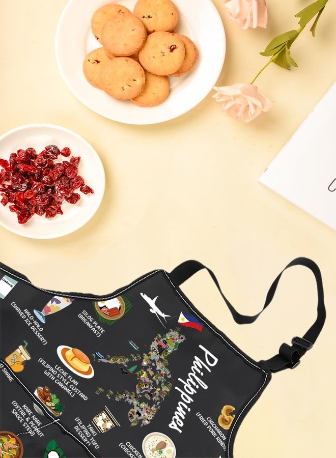LEVLO Philippines Country Map Asia Cuisine Lover Kitchen Apron Mom Dad BFF Filipino Food Cooking Travel Apron (Philippines) - Image 5