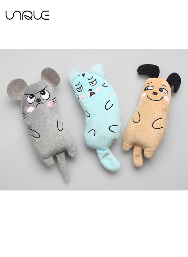 3PCS Catnip Toys, Cat Toys,Bite Resistant Catnip Toys, Catnip Filled Cartoon Mice, Cat Teething Toy, Soft Plush Cat Toys, Interactive Kitten Catnip Toy