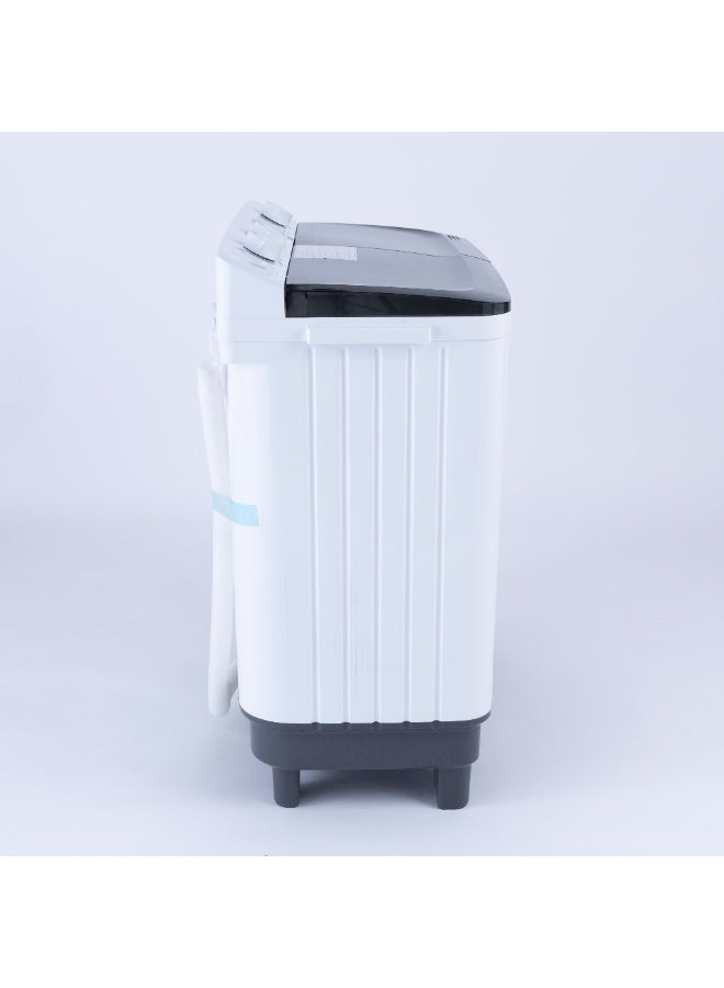 اورورا غسالة ملابس نصف أوتوماتيكية بحوضين سعة 5 كجم | سعة دوران 4.5 كجم | توربو هوائي | هيكل مقاوم للصدأ | محرك موفر للطاقة | نافذة شفافة | تصميم كلاسيكي، مثالي للمنازل والشقق والفنادق مع ضمان لمدة عامين. - Image 5