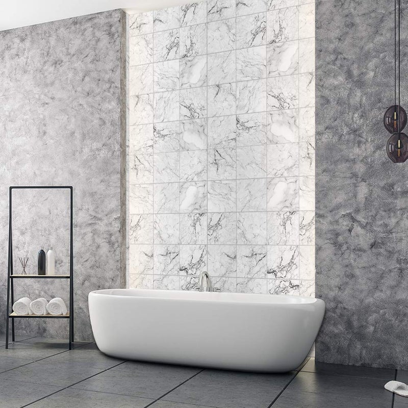 Alwayspon Floor Wall Tile Transfers Sticker for Home Decor Peel  Stick selfAdhesive splashback Tile Decals for Living Room Kitchen Bathroom Decor20cmX20cmX 10 Pieces White Marble Tile Sticker