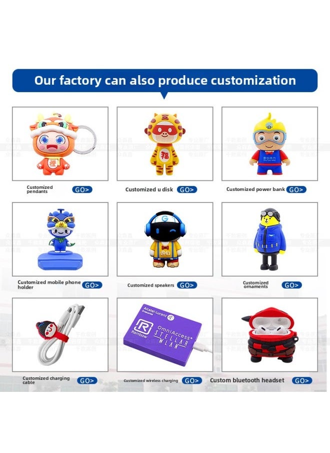 Doll U Disk Shaped Open Mold Three-Dimensional Shape Creative Gift Personalized Customized PVC Soft Glue Cartoon Silicone USB Disk-Color:200 Minimum Order Free Design-Capacity:1GB  - Image 2