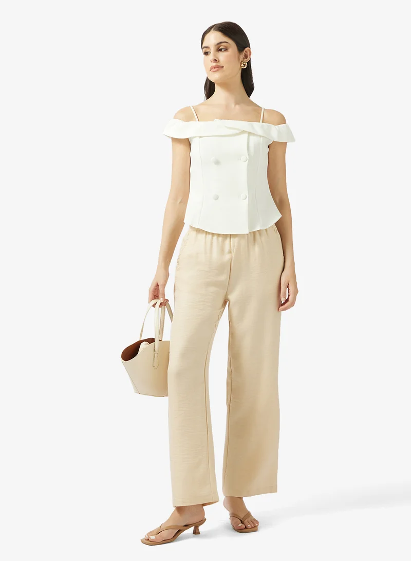 ريبلز مع نمشي بنطلون نسائي مستقيم