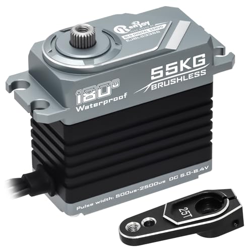 RCENJOY 55KG Brushless Servo Full Metal Servo Magnetic Encoder High Torque Servo with 25T Servo Horn for 112 110 RC Car RC Crawler Robot Boat - Image 1