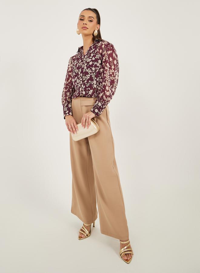 Styli Floral Print Balloon Sleeve Regular Fit Blouse  - Image 2