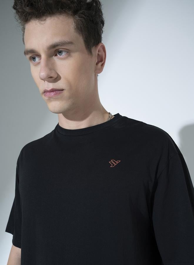 Hubberholme Black T-shirt for Men, Casual Essential - Image 1