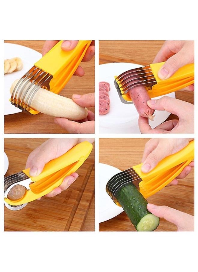 Generic - Banana Slicer Stainless Steel Fruit Vegetable Cutter Practical Kitchen Tool - Image 1