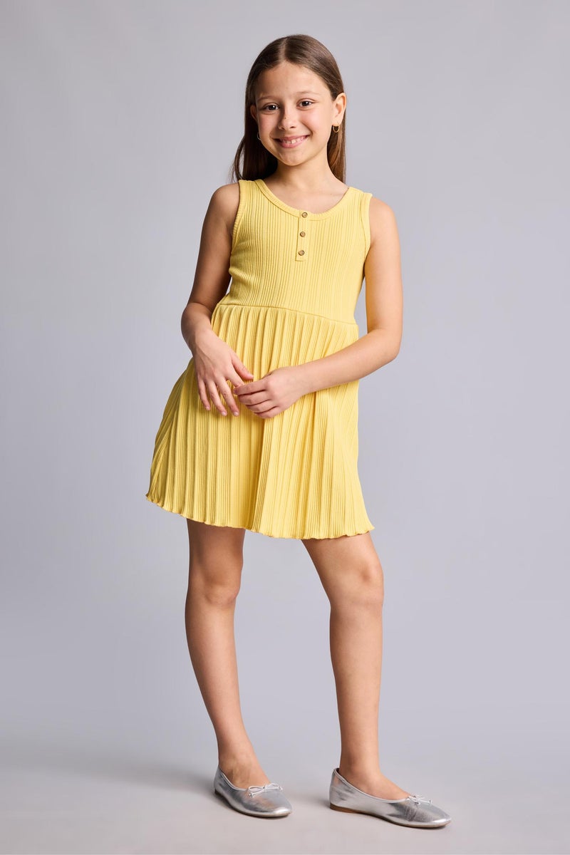 DeFacto Yellow Girl Girl Sleeveless Dress Casual - Image 2