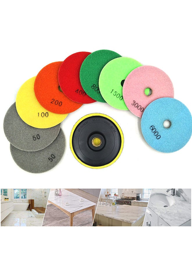 10 Piece Set Diamond Polishing Pads 4 inch Wet/Dry Granite Stone Concrete Marble  - Image 5