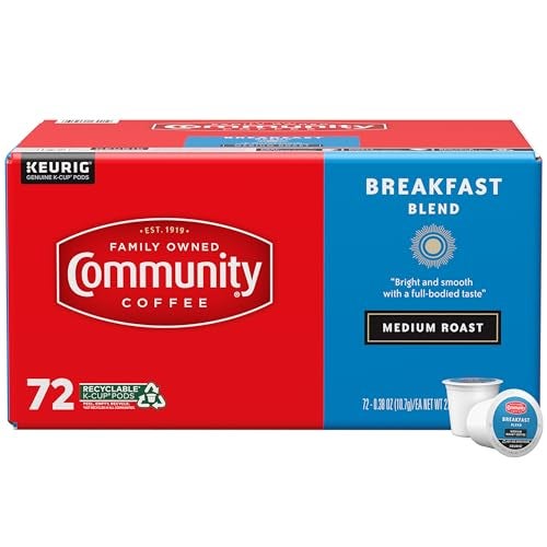 Community Coffee Breakfast Blend Medium Roast SingleServe Keurig KCup Pods 72 Count Pack of 1 - Image 1