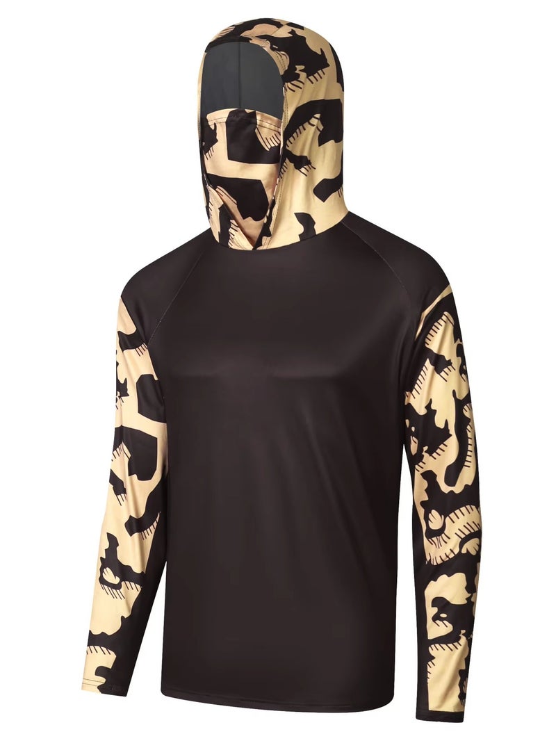 قميص هودي رجالي للرياضة، سريع الجفاف وقابل للتنفس