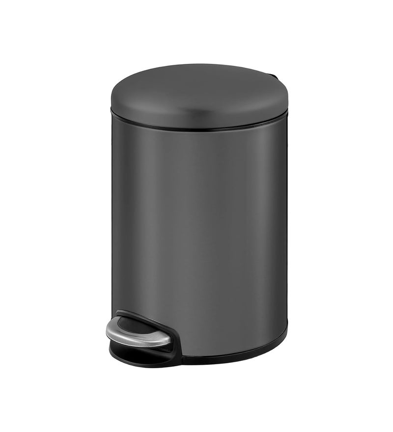 Obsessions Fingerprint Resistant Round Step Dustbin with Liner 8 Litre Titanium Grey - Image 2