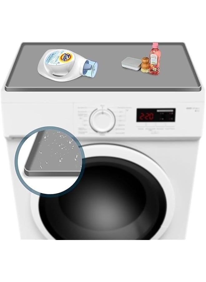Beauenty Washer and Dryer Covers for the Top, 23.6 x 23.6 Washing Machine Cover, Leak-proof Protective Silicone Mat with Raised Edge for Washer/Dryer Top Protector for Laundry Room - Image 1
