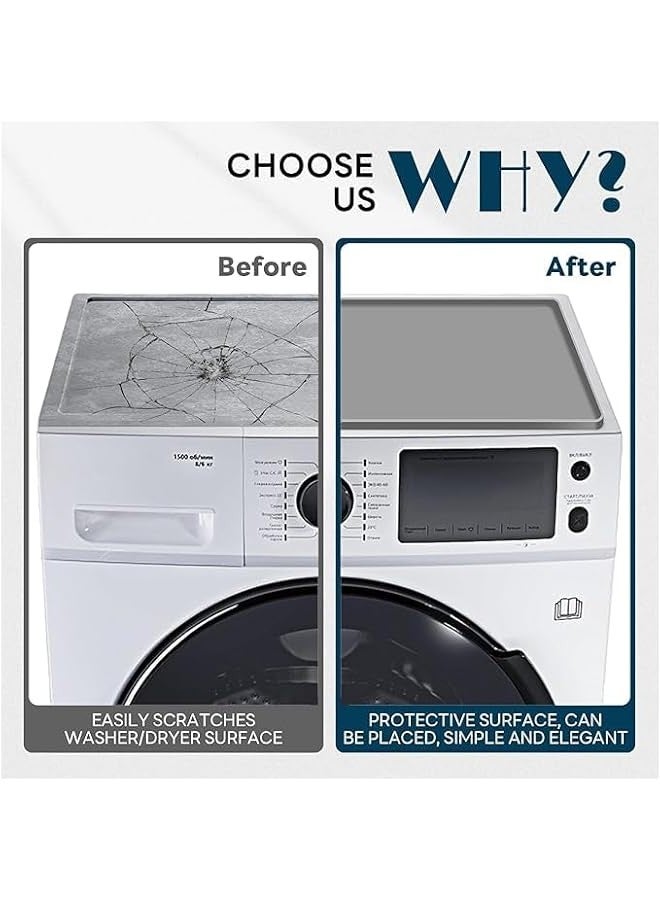 Beauenty Washer and Dryer Covers for the Top, 23.6 x 23.6 Washing Machine Cover, Leak-proof Protective Silicone Mat with Raised Edge for Washer/Dryer Top Protector for Laundry Room - Image 3