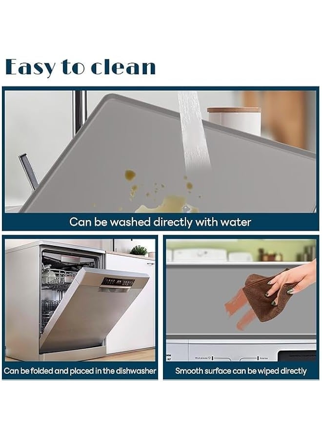 Beauenty Washer and Dryer Covers for the Top, 23.6 x 23.6 Washing Machine Cover, Leak-proof Protective Silicone Mat with Raised Edge for Washer/Dryer Top Protector for Laundry Room - Image 5