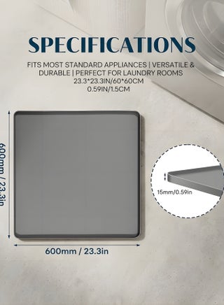 Washer and Dryer Covers for the Top, 23.6 x 23.6 Washing Machine Cover, Leak-proof Protective Silicone Mat with Raised Edge for Washer/Dryer Top Protector for Laundry Room - view 5