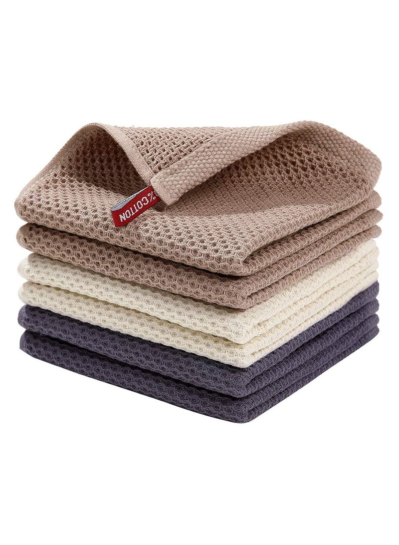 100% Cotton Waffle Weave Kitchen Dish Cloths, Waffle Tea Towels Ultra Soft Absorbent Quick Drying Dish Towels, 34x34 CM,4-Pack, (Mixed Color)  - Image 1