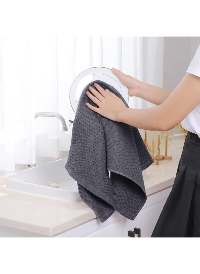 100% Cotton Waffle Weave Kitchen Dish Cloths, Waffle Tea Towels Ultra Soft Absorbent Quick Drying Dish Towels, 34x34 CM,4-Pack, (Mixed Color)  - Image 5