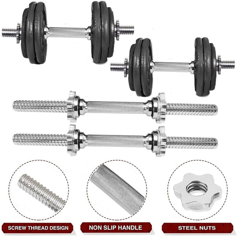 DEXO Professional Weight Training Set, 20kg Adjustable Dumbbell and Barbell Combo, Home Gym Exercise Equipment - Image 2