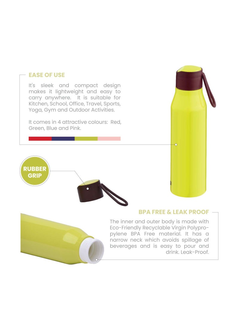 SELVEL زجاجة مياه بلاستيكية بولت خضراء، Pwb007، 700 مل - Image 3